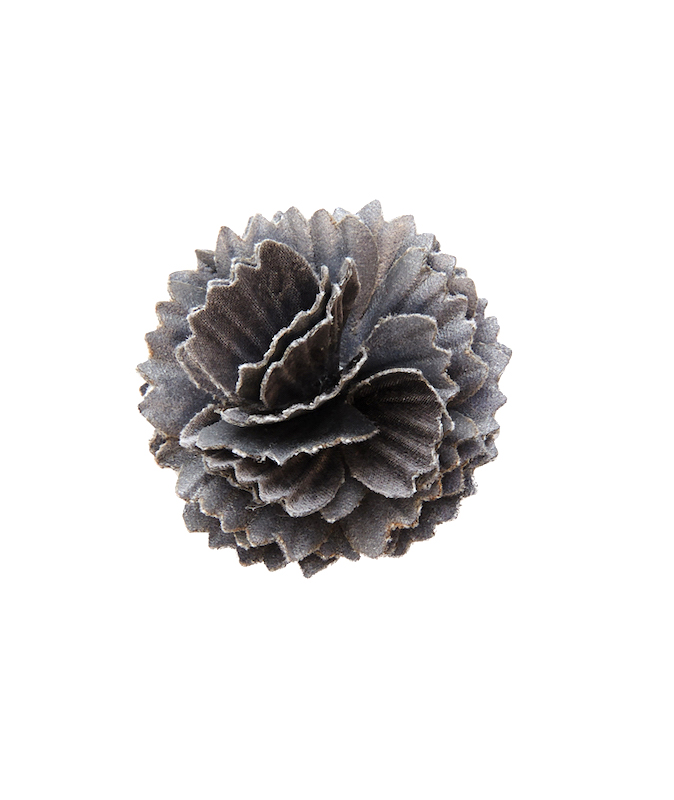 Reflective Blossom Boutonniere in grey from Vespertine